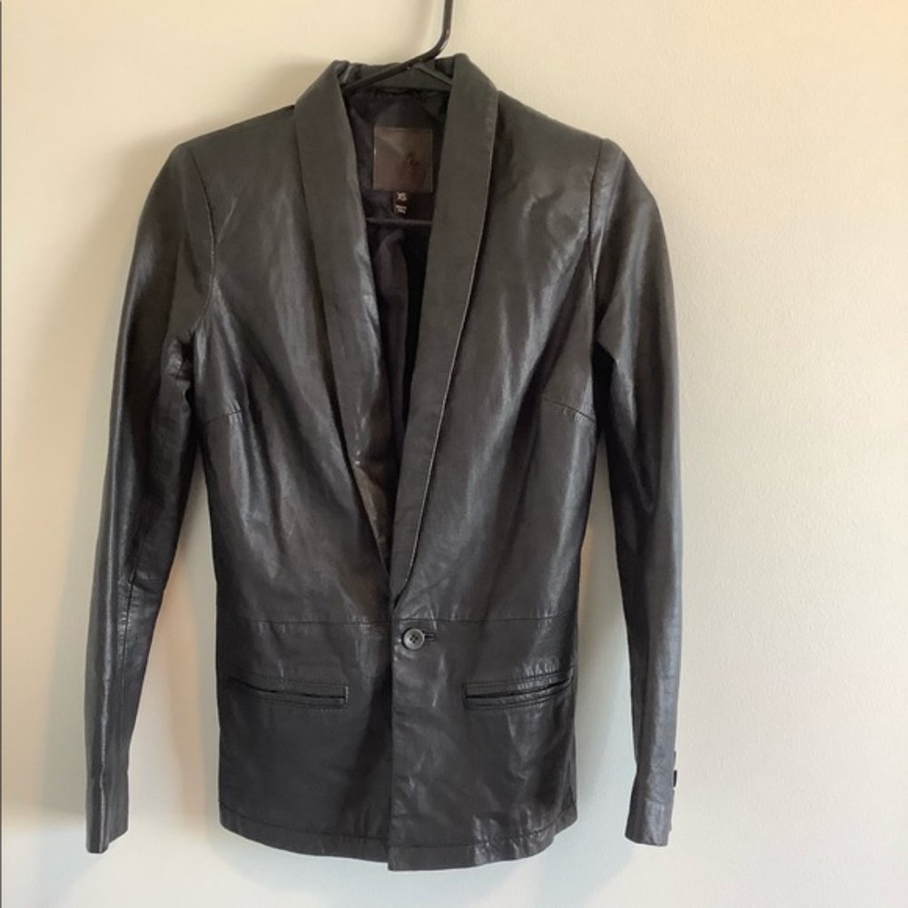 Black Joie  Lambs Leather Coat